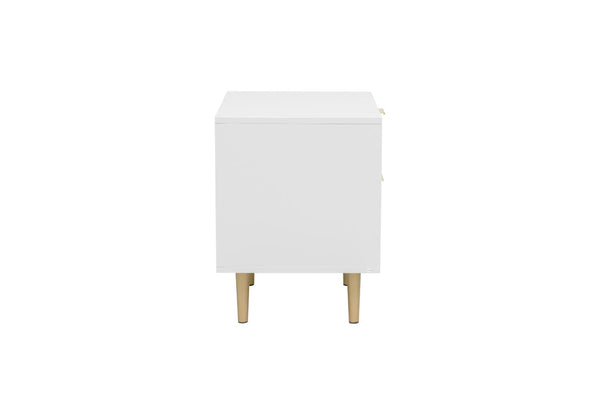 Modern 2-Drawer Bedside Table - White