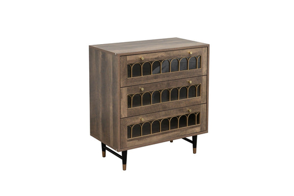 Modern 3-Drawer Chest of Drawers - Brown