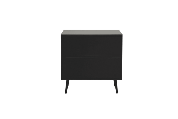 Rattan 3-Drawer Bedside Chest - Black