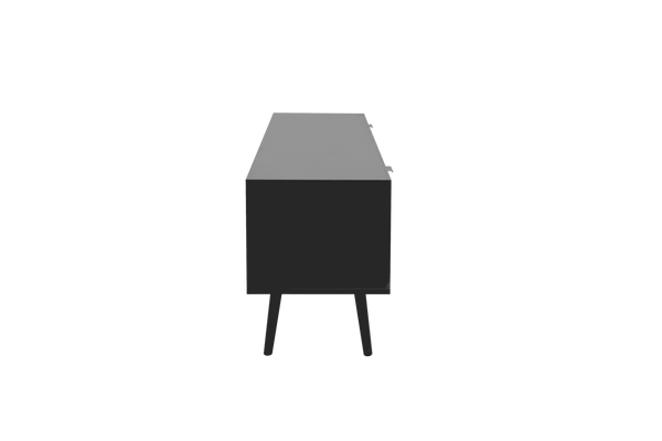 Modern Rattan TV Stand - Black