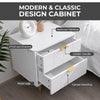Modern 2 Drawer White Bedside Table - White