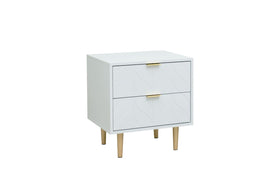 Modern 2-Drawer Bedside Table - Grey