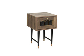 Bedside Table with 2 Drawers - Brown