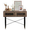 Modern Console Table with 2 Drawers - Brown