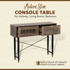 Modern Console Table with 2 Drawers - Brown