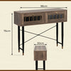 Modern Console Table with 2 Drawers - Brown