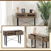 Modern Console Table with 2 Drawers - Brown