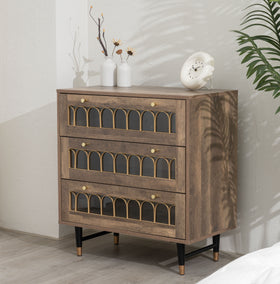 Modern 3-Drawer Chest of Drawers - Brown