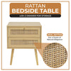 Modern 2- Draw Bedside Table - Light Brown