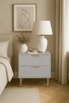 Modern 2-Drawer Bedside Table - Grey