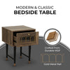 Bedside Table with 2 Drawers - Brown