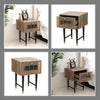 Bedside Table with 2 Drawers - Brown