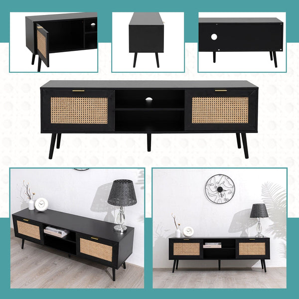 light wood rattan tv stand - rattan tv unit uk